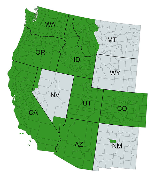 Warranty Territory Map