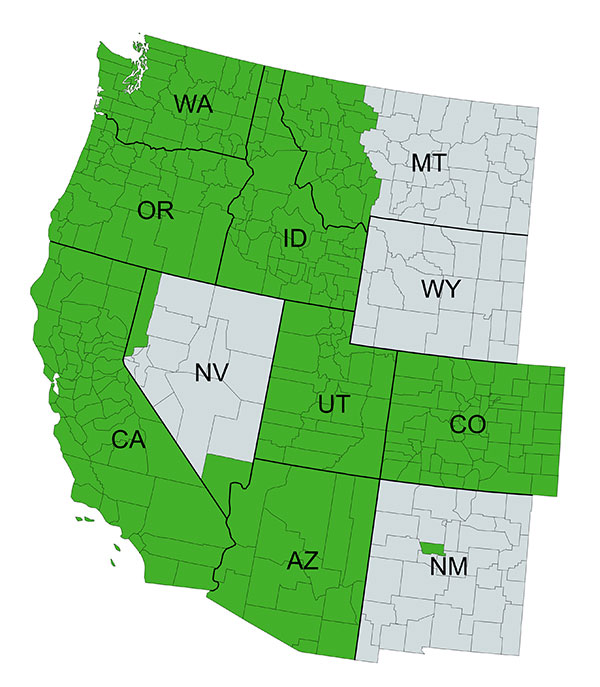 Warranty Territory Map